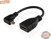 Micro HDMI naar HDMI kabel - 1.4 High Speeds  - 0.20 m - Zwart - Haaks