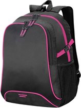 Allround rugzak/rugtas zwart/roze 44 cm - A4-formaat - Schooltas - Laptoptas/boekentas zwart/roze