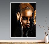 Nieuw bol.com | Canvas Schilderij * Zwart Goud Afrikaanse Vrouw LW-27