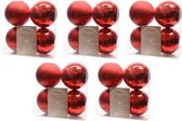 20x Boules de Noël en plastique rouge 10 cm - Mat / brillant - Boules en plastique incassables - Décorations pour sapin de Noël Rouge de Noël