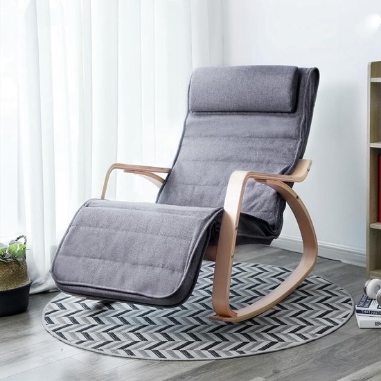 Rocking Chair Songmics avec repose-pieds - Transat ajustable - Chaise  relaxante 