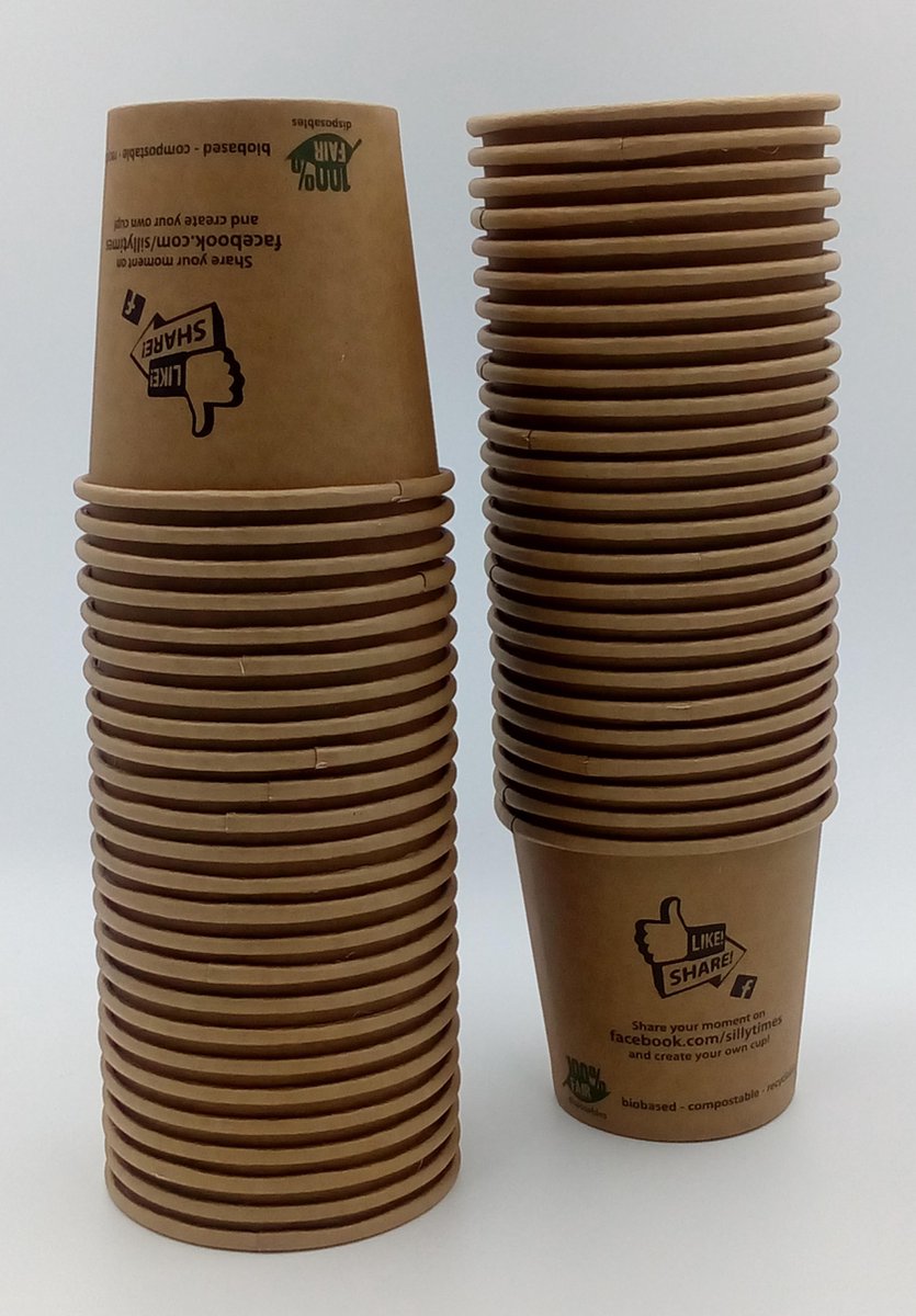 espresso bekertje Silly Times - biobased paper cups 120 ml - 50 stuks