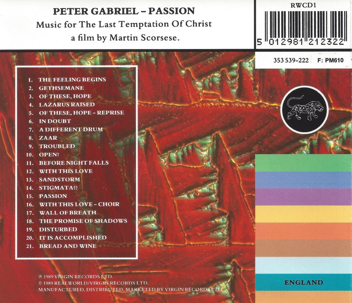 Peter Gabriel Passion Music for The Last Temptation of Christ, Peter