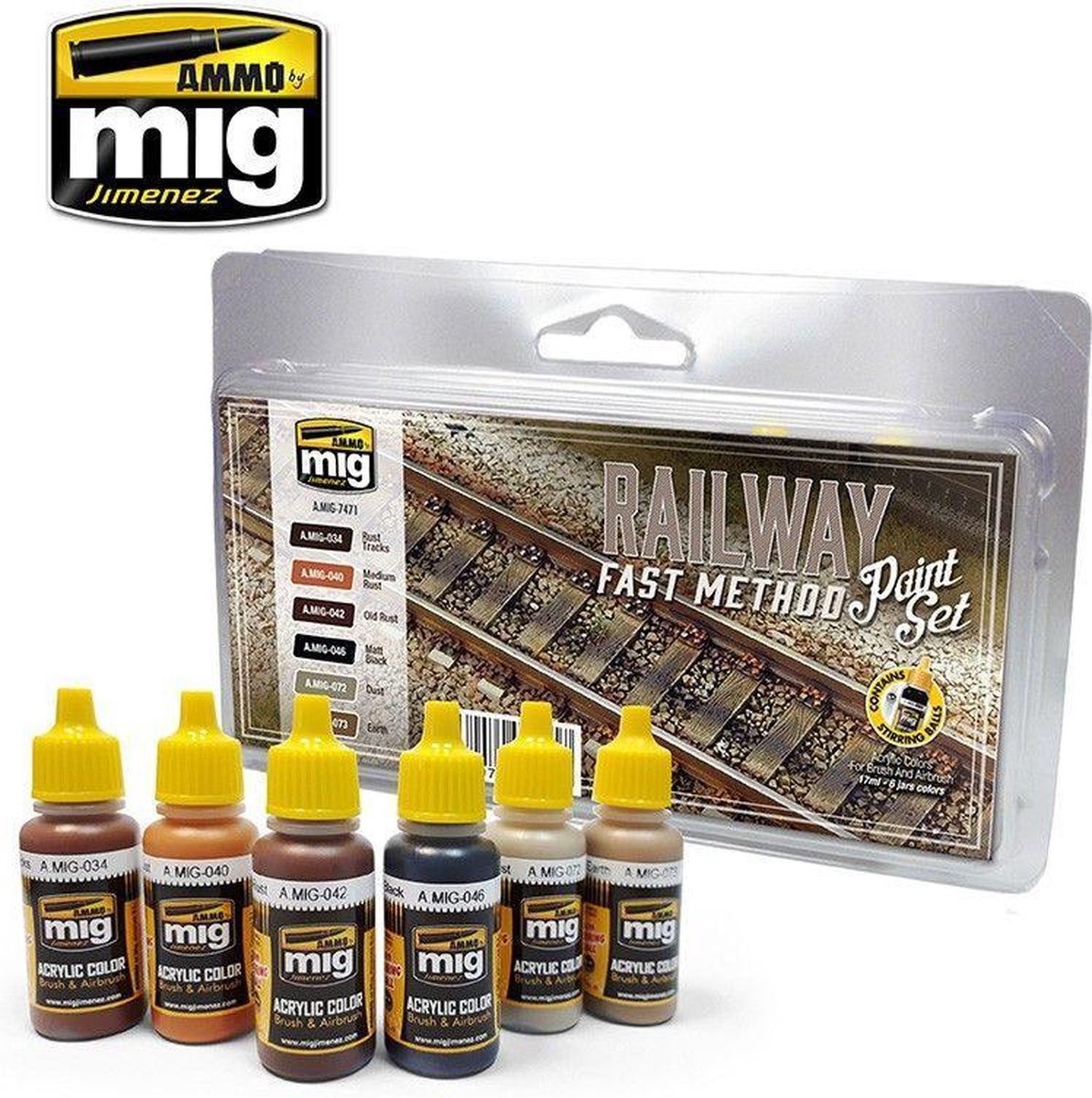 Mig - Railway Fast Method Paint Set (Mig7471) - modelbouwsets, hobbybouwspeelgoed voor kinderen, modelverf en accessoires
