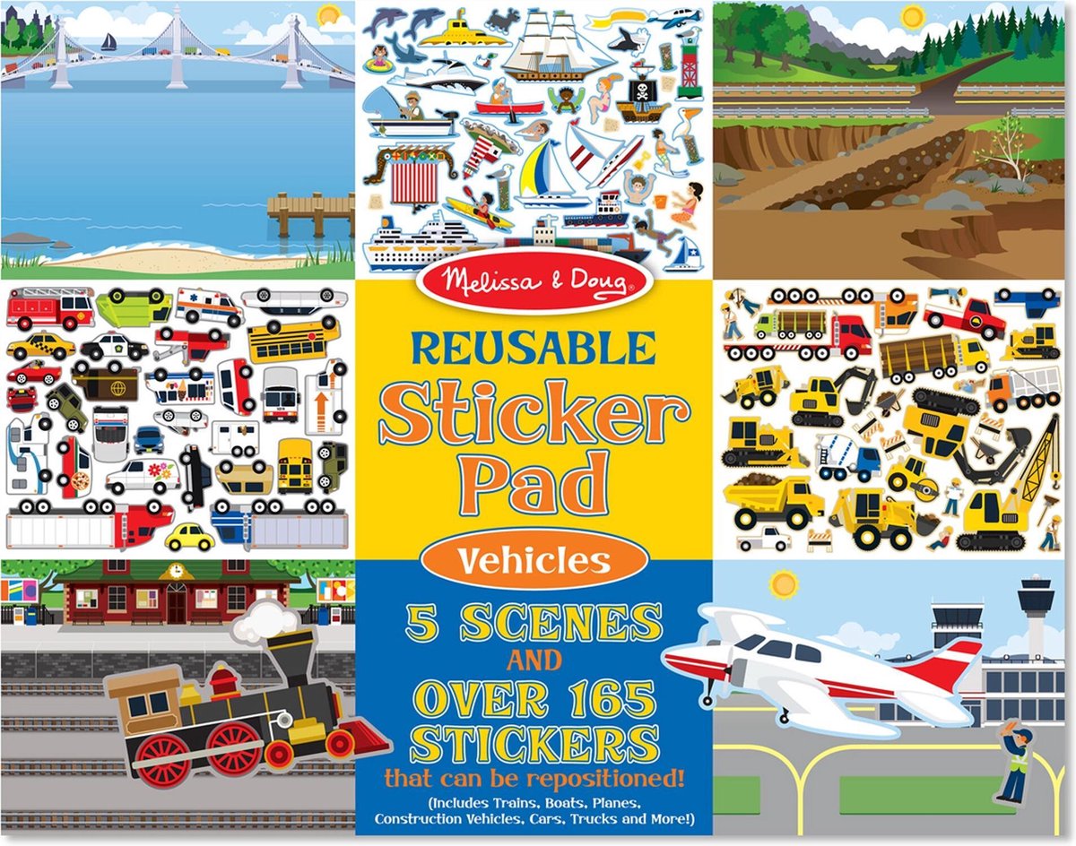 Melissa & Doug - Reusable Sticker Pad - Voertuigen