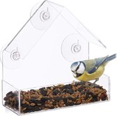 vogelvoederhuis, voor wilde vogels, 3 zuignappen, voederstation met dak