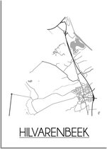 DesignClaud Hilvarenbeek Plattegrond poster - A2 + fotolijst zwart (42x59,4cm)