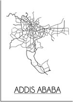 DesignClaud Addis Ababa Plattegrond poster A3 + Fotolijst wit