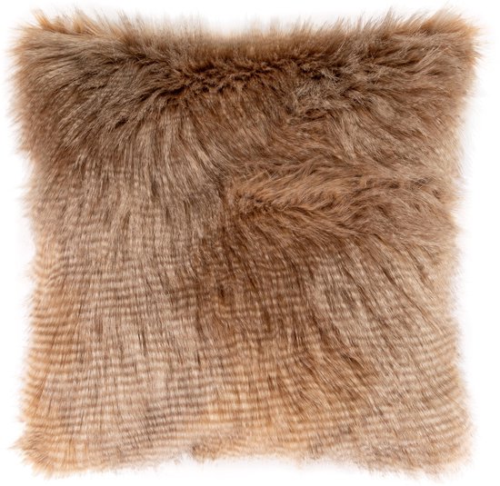 Kussen FOX fur 45x45 light brown