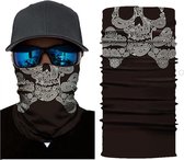 Motor Gezichtsmasker Nekwarmer Skull & Bones - Masker - Joker - Motormasker - Skimasker - Motorsjaal - Halloween face shield spatmasker gezichtscherm