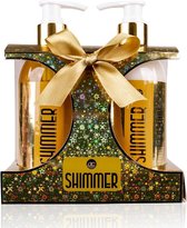 Cadeauset vrouw - Badset Shimmer Goud Lychee & Vanilla - Geschenk pakket voor haar, mama, vriendin, moeder