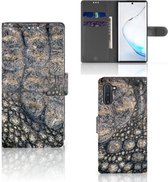 Geschikt voor Samsung Galaxy Note 10 Telefoonhoesje met Pasjes Krokodillenprint