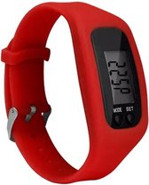 Fako® - Horloge - LCD - Stappenteller - Gesp - Rood