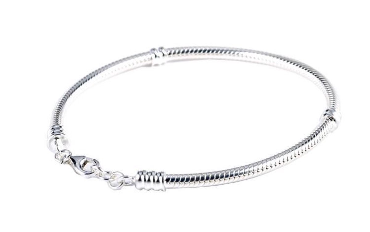 BEADS armband (karabijn sluiting) | Zilverana | Sterling 925 Silver (Echt zilver) | Past met vele merken | Nikkelvrij