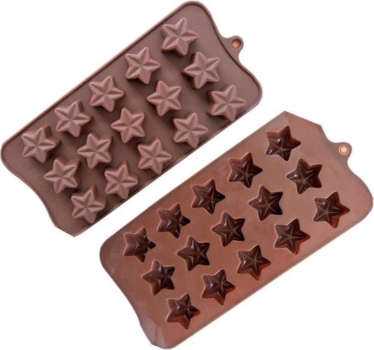 ProductGoods - Siliconen bakvorm - Bonbonvorm - Chocoladevorm - Sterren - 15 stuks - Bakvormen