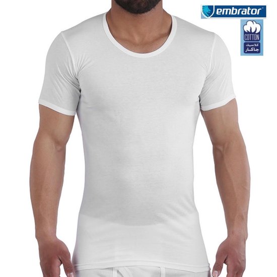 Embrator heren T-shirt invisible lage ronde hals wit