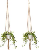 Plantenhanger - Jute - 2 stuks - Jute - Macrame - Decoratie - Voor Binnen en Buiten