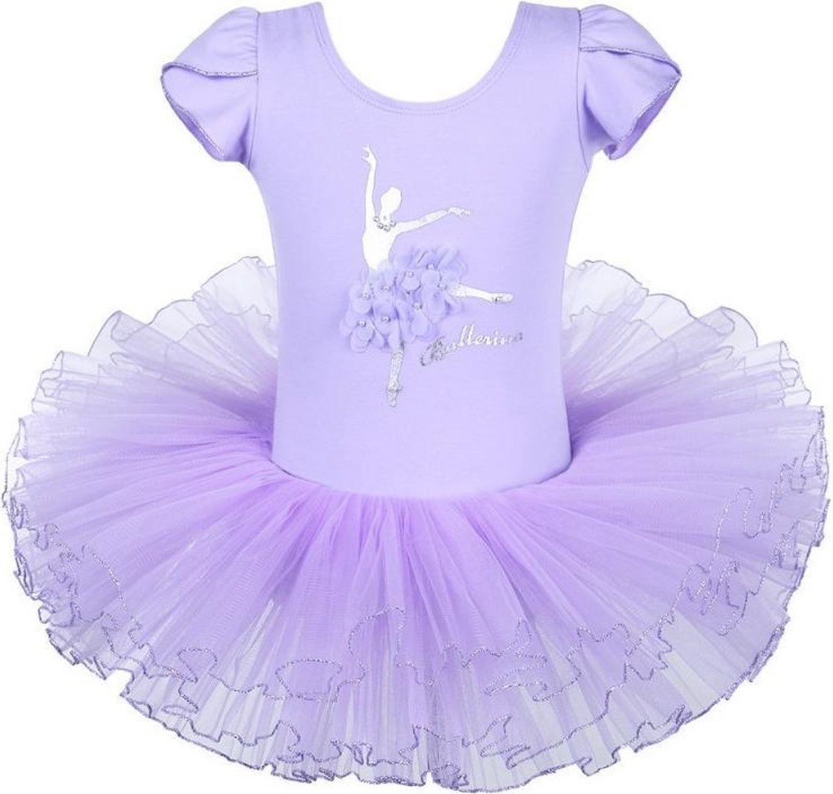 Balletpakje Ballerina + Tutu - lila - Ballet - maat 110-116 prinsessen tutu verkleed jurk meisje