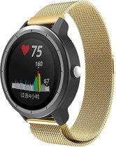 Milanese Armband Geschikt Voor  Garmin Vivoactive 3 (Music) Horloge Band Strap - Milanees Armband Polsband - Small/Large - Goud Kleurig