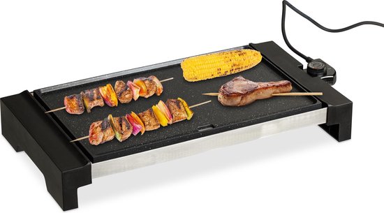 Relaxdays bakplaat elektrisch - grillplaat - binnen - elektrische barbecue  - 1500 W | bol.com