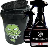 Velgenreiniger SwissTec Wheelcleaner 2 x 500ml + VooDoo Ride 15 Ltr emmer + Grit Twv € 57,40