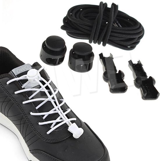 OWO - Elastische voor schoenen - elestiek - schoenveters 100cm zwart | bol.com