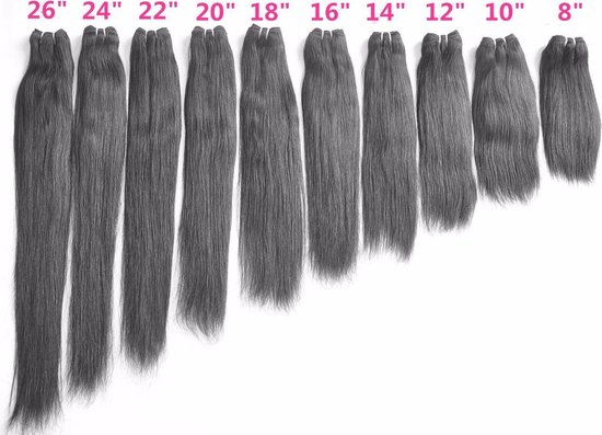 varkensvlees zeil lancering Brazilian human hair ECHT HAAR weave bundel 100gram 20"dik&vol | bol.com
