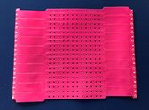 Blanco vinyl polsbandjes - 500 stuks - Neon roze