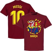 Barcelona Messi 10 Gaudi Logo T-Shirt - Bordeaux Rood - M