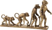 Decoratie apen evolutie beeld - Goud 44.5cm