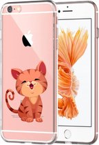 Apple Iphone 6 / 6S Transparant siliconen hoesje katje / kitten