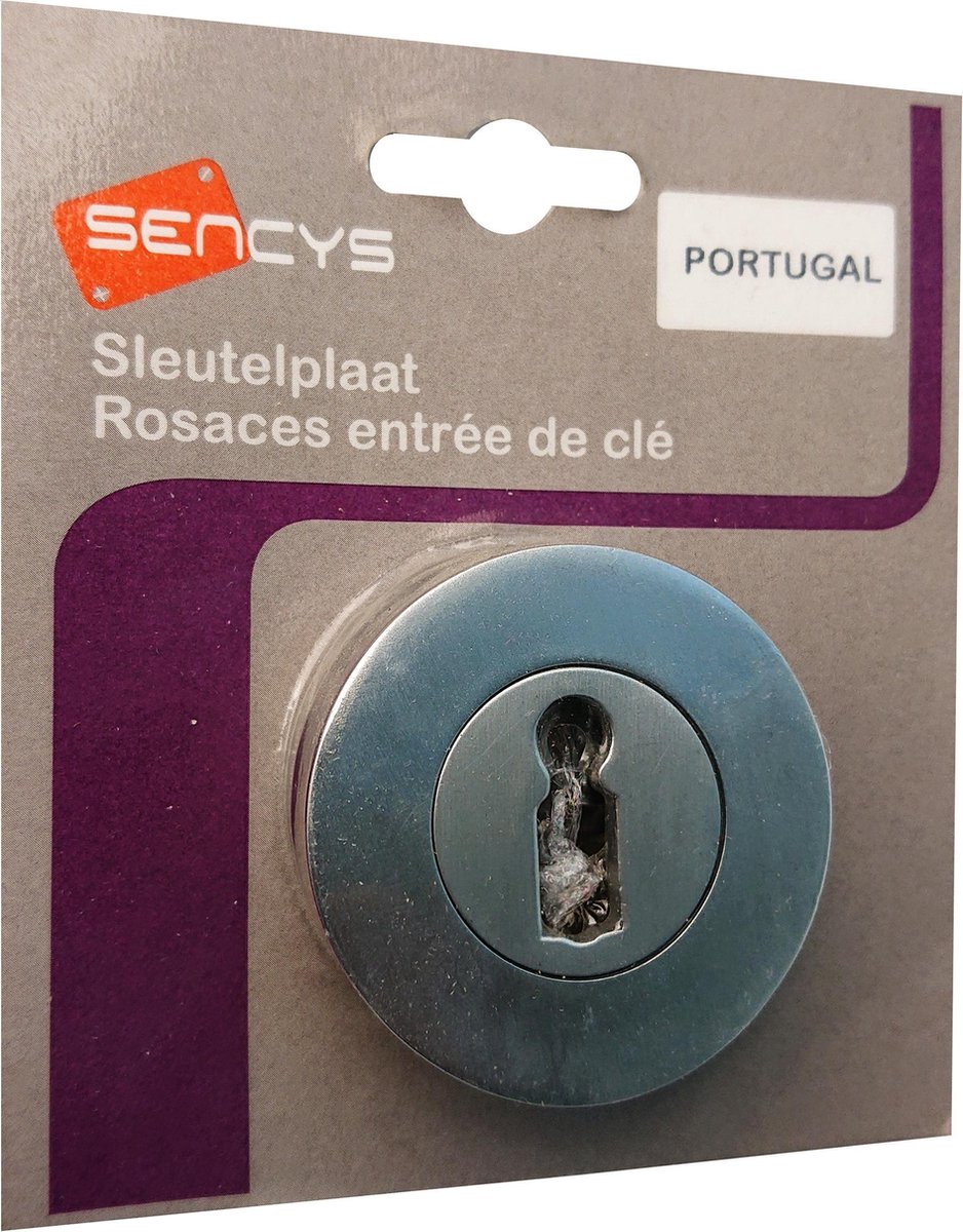 SENCYS type Portugal set 2x sleutelplaat rond model | MAT CHROOM
