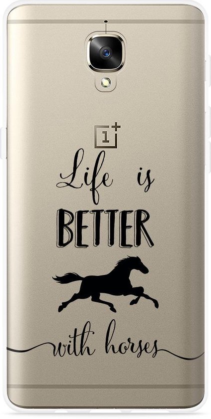pepermunt revolutie Uitstekend OnePlus 3 / OnePlus 3T Hoesje Life is Better with Horses - Designed by Cazy  | bol.com