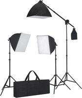 Studio lampenset met 3 daglichtlampen en softbox 40 x 40 - Fotostudio set