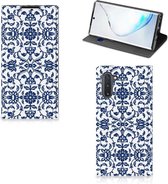 Geschikt voor Samsung Galaxy Note 10 Smart Cover Flower Blue