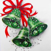 Peinture au diamant Wizardi - Cloches de Noël vertes - 38 x 38 cm