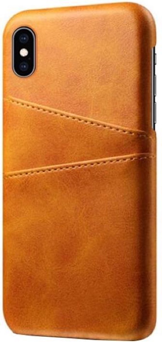 Casecentive Leren Wallet back case - Portemonnee hoesje - iPhone XS Max tan