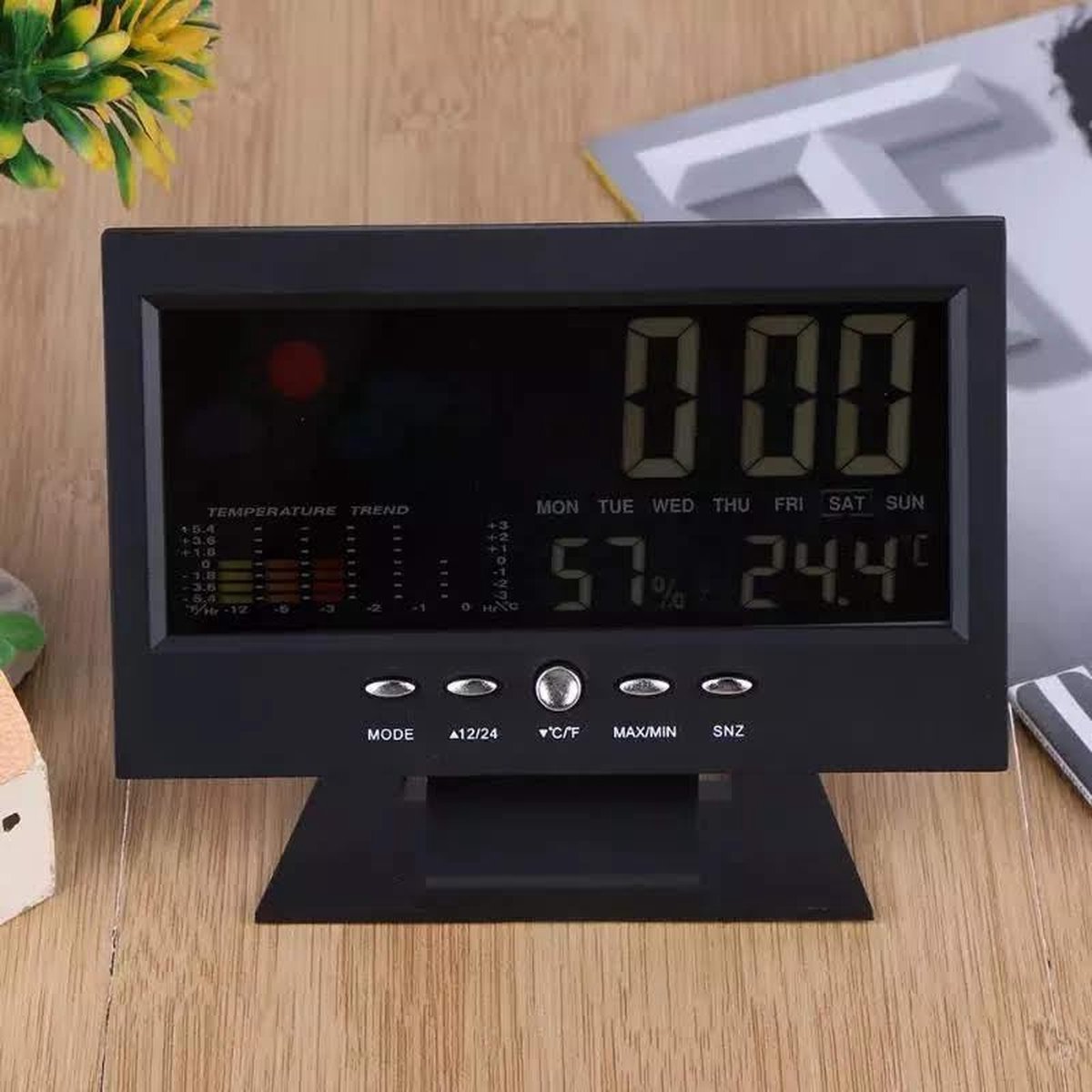 Projectiewekker Met Buitensensor, Persoonlijk Weerstation Voor De Slaapkamer Dimbare Projectorklok Met Dubbele Alarmen Lcd Scherm 12~p170397258
