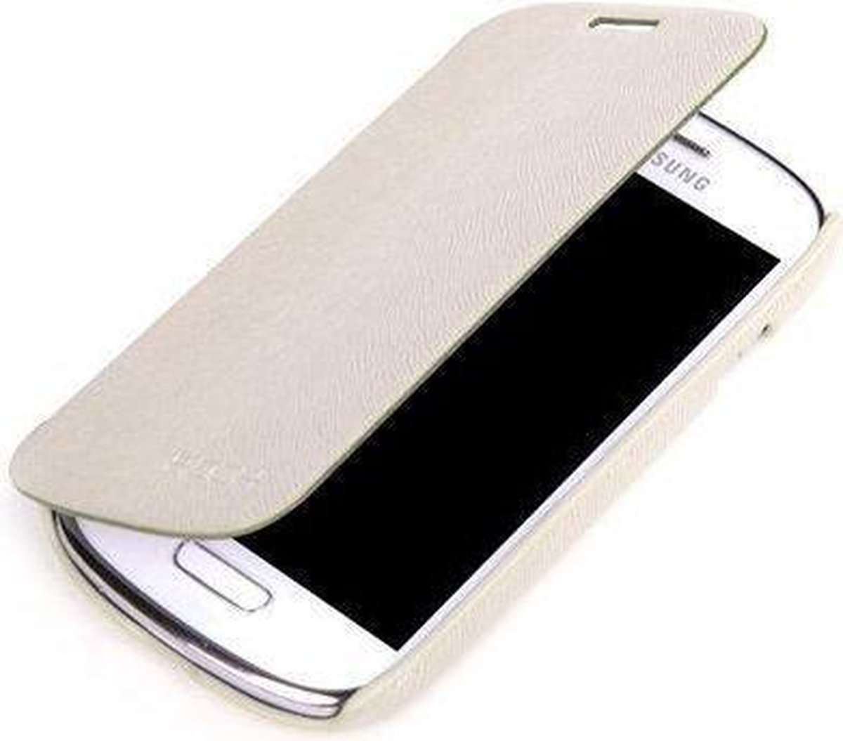 Rock Big City Leather Side Flip Case Cream Samsung Galaxy SIII mini I8190
