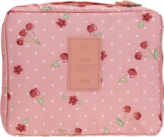 Travel 'Pink Cherry' Toilettas Roze Kersen | Make Up Organizer/Travel  Bag/Reistas |... | bol.com