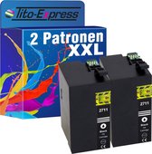PlatinumSerie 2x inkt cartridge alternatief voor Epson T2711 Black