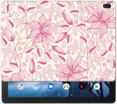 Lenovo Tab E10 Siliconen Hoesje Pink Flowers