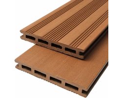 Vlonderplank composiet 14,5 cm FSC bruin (2,25 mtr) vlak en fijne ribbel