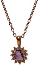 Luigi Vicaro Ketting Amethist Lengte collier 49 cm - Goudkleurig