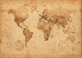 Wereldkaart poster - Vintage - Schoolkaart - Landkaart - 61 x 91.5 cm