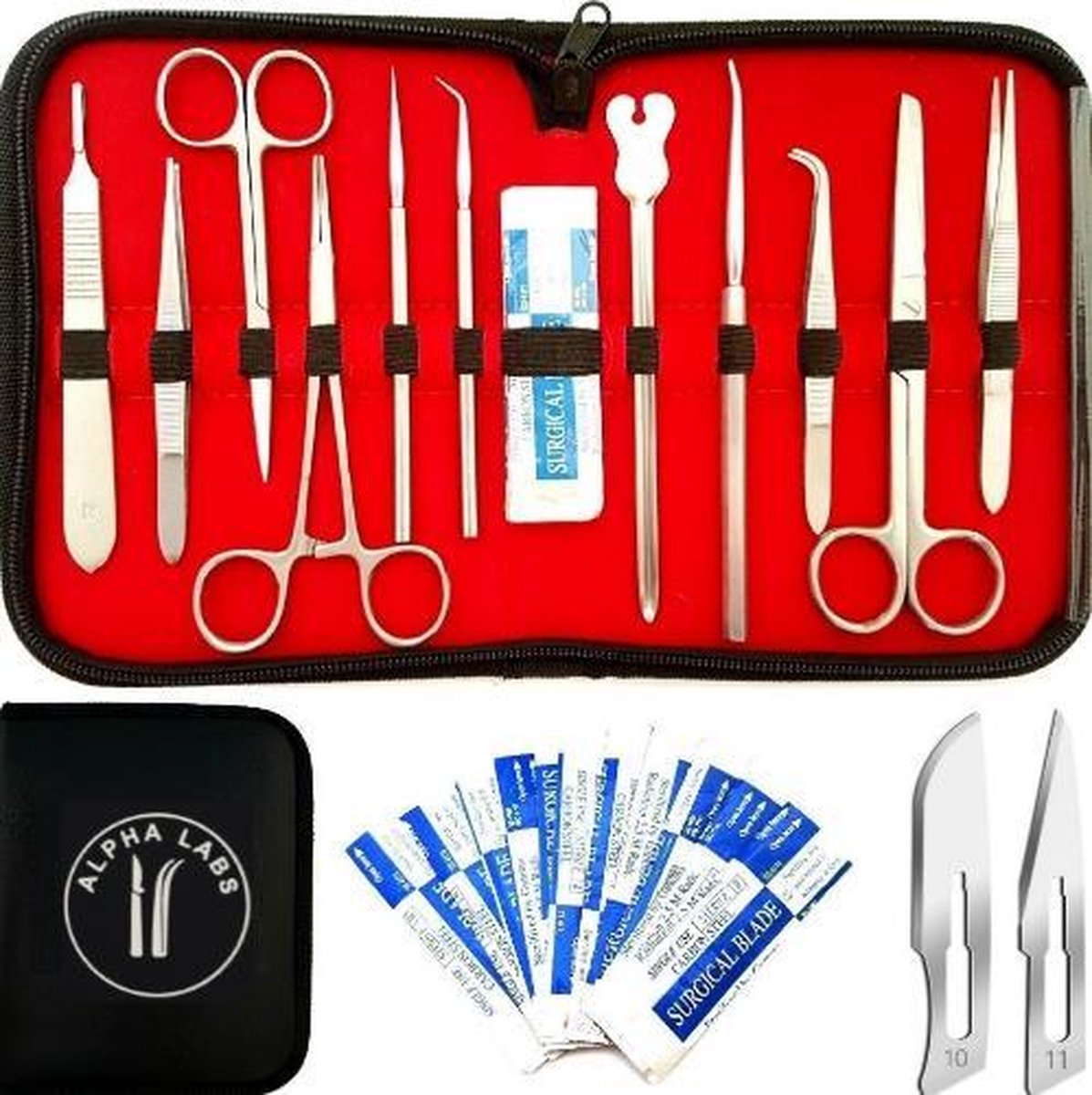 Anatomie Dissectie Set 12 Instrumenten Scalpelmesjes 21 Delige