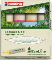 14x Edding Markeerstift Ecoline e-24 etui van 4 stuks in geassorteerde kleuren