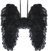 Halloween - Zwarte engelen vleugels 39 cm