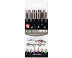 Sakura Pigma Micron 05 Etui met 6 Aardekleuren
