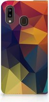 Stand Case Geschikt voor Samsung Galaxy A30 Polygon Color